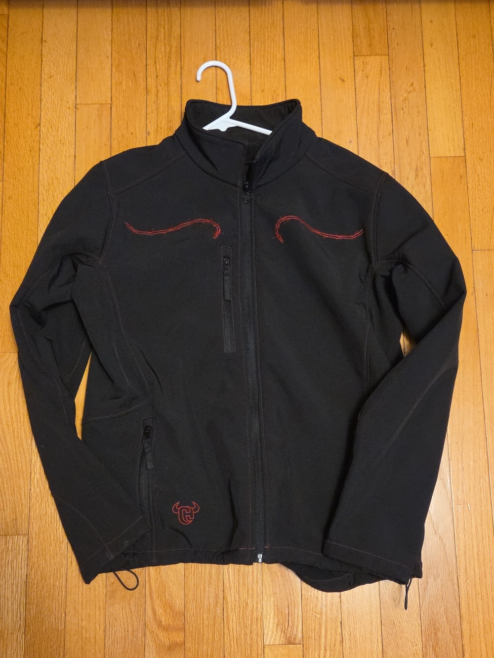 Cowboy Hardware Black Jacket with Red Logo Detail